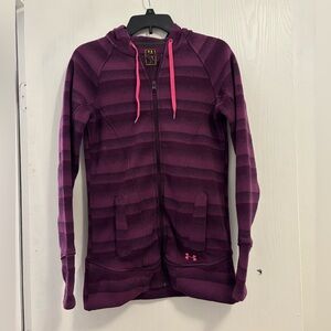 Under Armour Striped Zip Up Hoodie Woman’s Size Medium